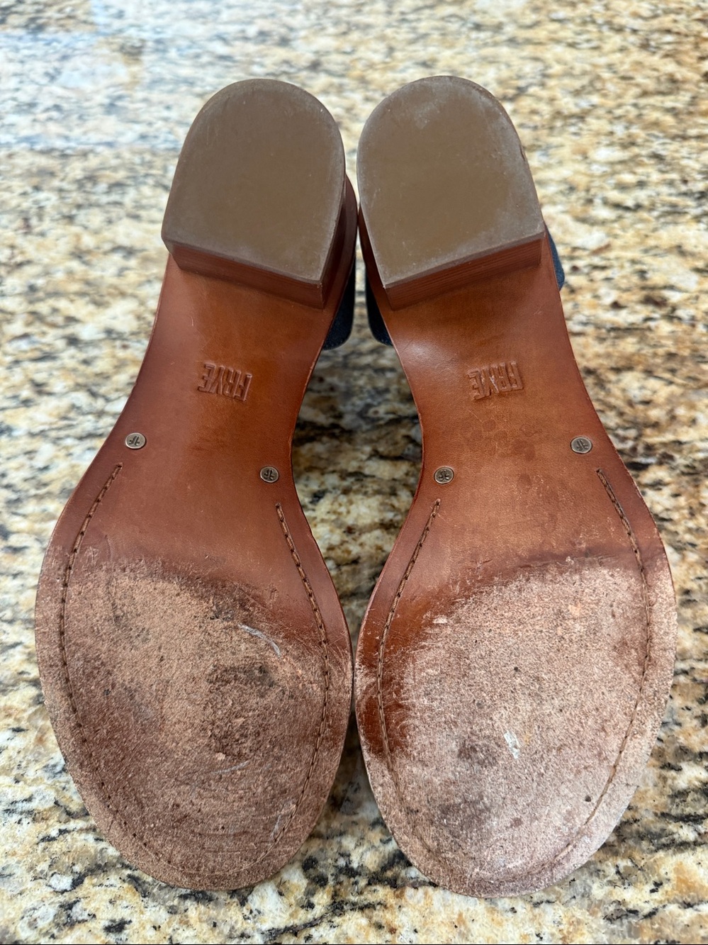 Frye Brielle denim zip back block heel - Picture 4 of 4